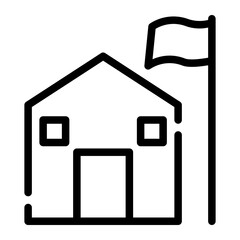 military base line icon