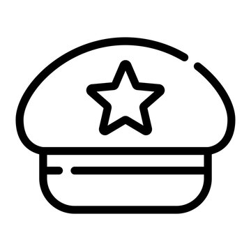 recommend clip art: military hat line icon