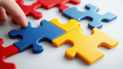 Obraz premium Puzzle. Business strategy, success solution, jigsaw games symbol. Idea metaphor. Creative idea, connection, challenge, partnership, teamwork, match