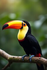 Fototapeta premium High Quality Toucans Bird on a branch, Natural Birds Animals Photoshoot, Macro Photography