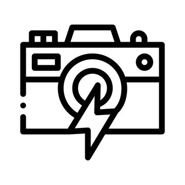 recommend clip art: camera flash line icon