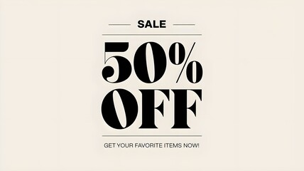 Obraz premium Illustration of a Banner 50% Off sale 