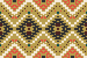 Fototapeta premium Native Patterns Simple Islamic Patternfolk Embroidery, Aztec Geometric Ornament Print. Design for Carpet, Wallpaper, Clothing, Wrapping, Fabric