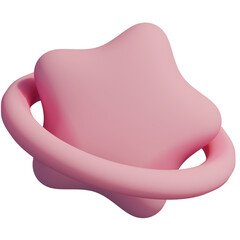 3d icon, 3d illustration, cute star, soft matte texture material, rose pink or pink rose color,  transparent background, y2k, playful and fun-loving design