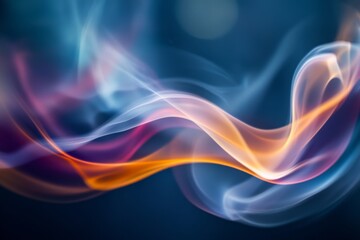Abstract Smoke with Colorful Fluid Shapes and Copy Space