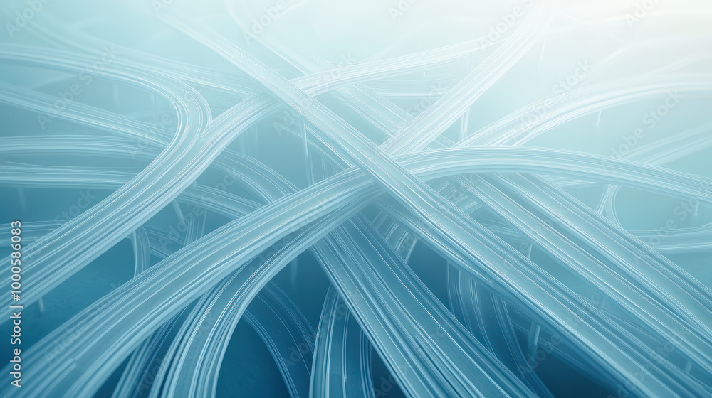 Fototapete abstract illustration of multiple winding and intertwining highways creating a complex, surreal netw