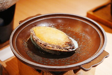 Japanese Food, Steamed Abalone - 日本料理 あわびの蒸し焼き
