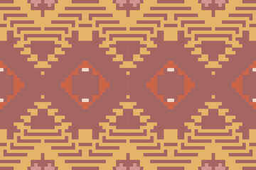 Endless Arabic Pattern Backgroundfolk Embroidery, Aztec Geometric Ornament Print. Design for Carpet, Wallpaper, Clothing, Wrapping, Fabric