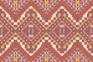 Motif Embroidery Traditional Pattern Backgroundfolk Embroidery, Aztec Geometric Ornament Print. Design for Carpet, Wallpaper, Clothing, Wrapping, Fabric