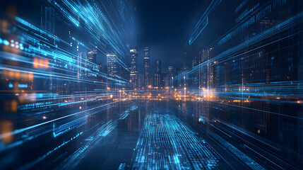 blue digital background technology technological operations neural networks AI big data transmission encryption archives audio visual science cyber connection technology computer coding virus