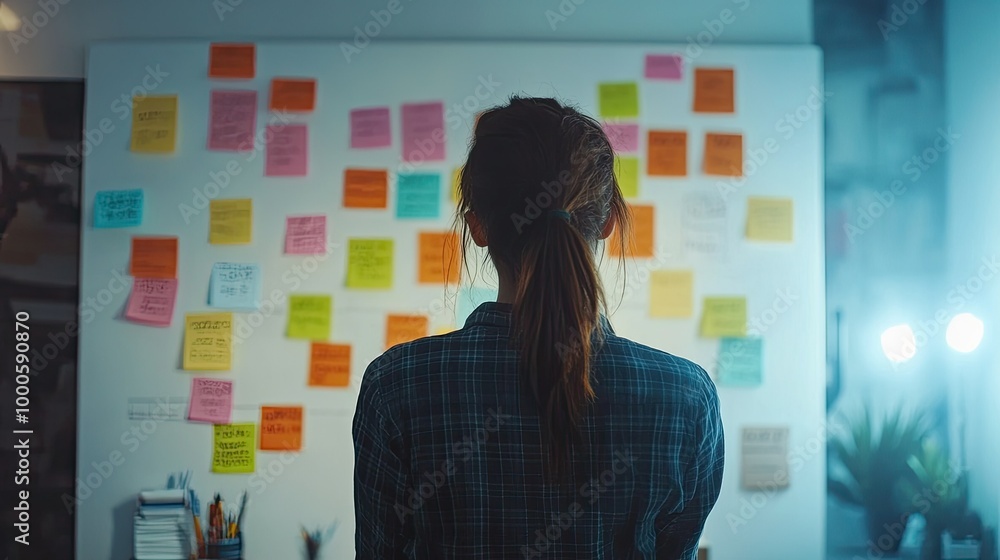 Poster Organizing Tasks with Sticky Notes on a Board