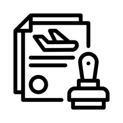 arrival stamp line icon