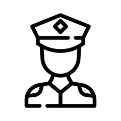 immigration officer line icon