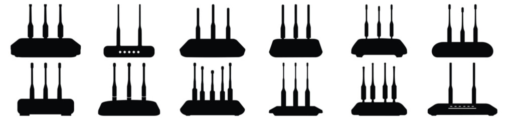 Wifi internet silhouette set vector design big pack of network illustration and icon