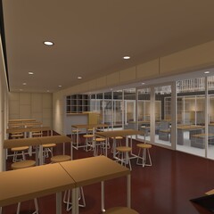 3d render container cafe coffee
