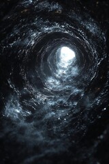 Fototapeta premium black hole to the abyss with demons and shadows peaking out