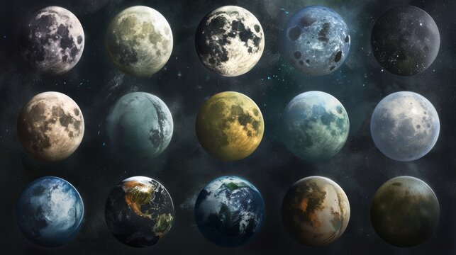 Diverse Celestial Bodies in the Expansive Universe - Powered by Adobe