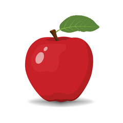 Red apple icon vector, Fresh cartoon apples on white background
