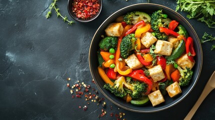 Colorful Stir Fry with Tofu and Fresh Vegetables