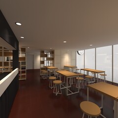 3d render container cafe coffee