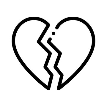 recommend clip art: Broken Heart line icon