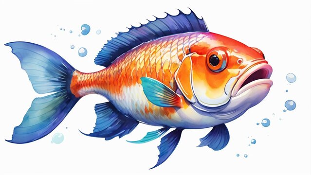 recommend clip art: Watercolor painting of a Fish