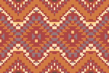 Crochet Geometric Patternsfolk Embroidery, Aztec Geometric Ornament Print. Design for Carpet, Wallpaper, Clothing, Wrapping, Fabric