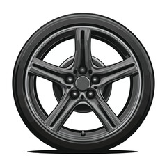 Obraz premium A flat vector of an automotive wheel with no background