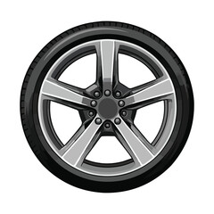 A flat vector  of an automotive wheel with no background