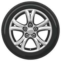 Obraz premium A flat vector of an automotive wheel with no background