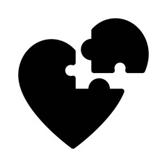 Heart Puzzle glyph icon