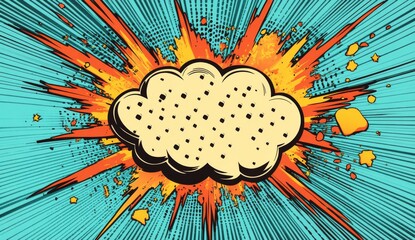 A classic comic book explosion with a speech bubble ready for your text.