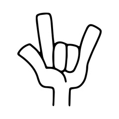 大好きを表すハンドサインをする右手のアイコン