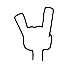 Obraz premium 人差し指と小指を立てる左手のアイコン