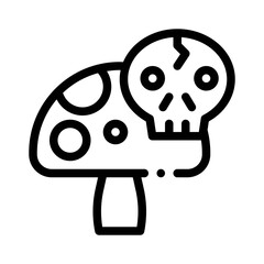 Mushroom Skull line icon