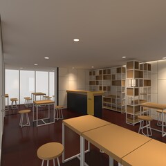 3d render container cafe coffee