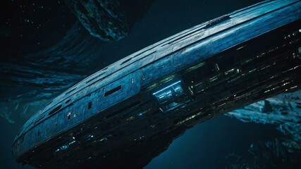Naklejka premium a luminously rusting asari starship brig ever image