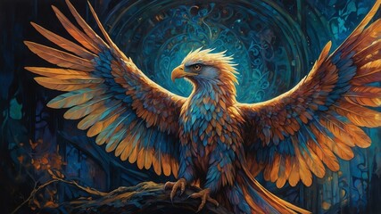 Fototapeta premium bathed in an ethereal glow a mystical harpy w image