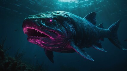 Fototapeta premium in the eerie depths of the ocean a spooky mag image