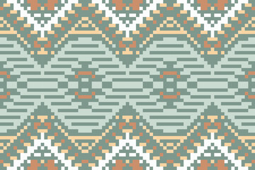 Pixel Abstract Geometric Patternfolk Embroidery, Aztec Geometric Ornament Print. Design for Carpet, Wallpaper, Clothing, Wrapping, Fabric