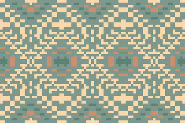 Pixel Ethnic Ethnic Pattern Designfolk Embroidery, Aztec Geometric Ornament Print. Design for Carpet, Wallpaper, Clothing, Wrapping, Fabric