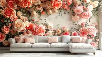 3d wallpaper contains a flowers used for home decoration