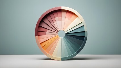 Obraz premium Color Wheel Displaying a Gradient of Pastel Shades on a Minimalistic Background