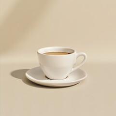 Fototapeta premium A 3D illustration of a ceramic espresso cup, emphasizing its elegant shape and glossy finish, set against a simple backdrop