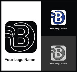 Abstract Monogram B Logo Design for Digital and Technology Brands