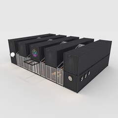 3d render container cafe coffee