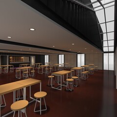 3d render container cafe coffee
