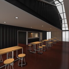 3d render container cafe coffee