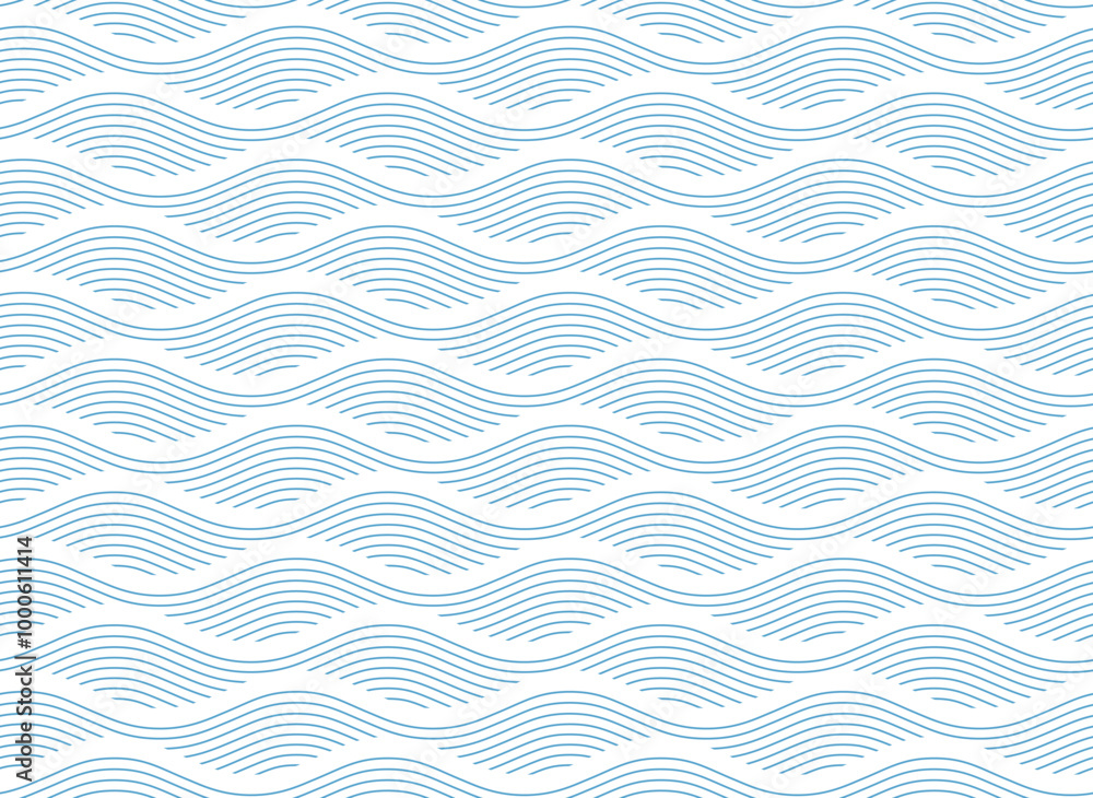 Wall mural seamless background pattern with waves