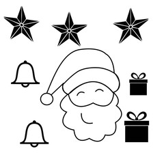 set of christmas icons. vector